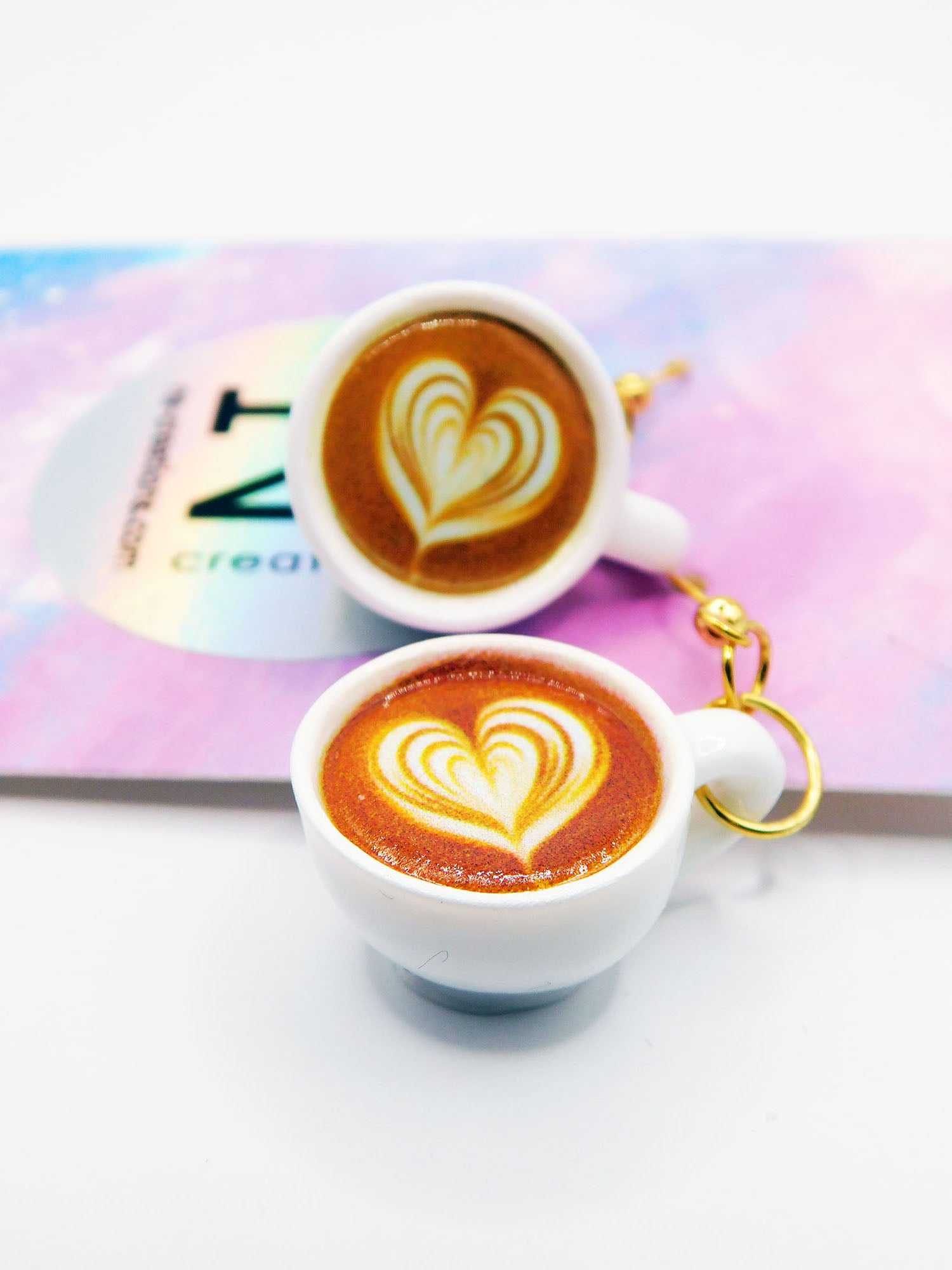 Handmade coffee break themed earrings with coffee bean design - NS Creations jewelry