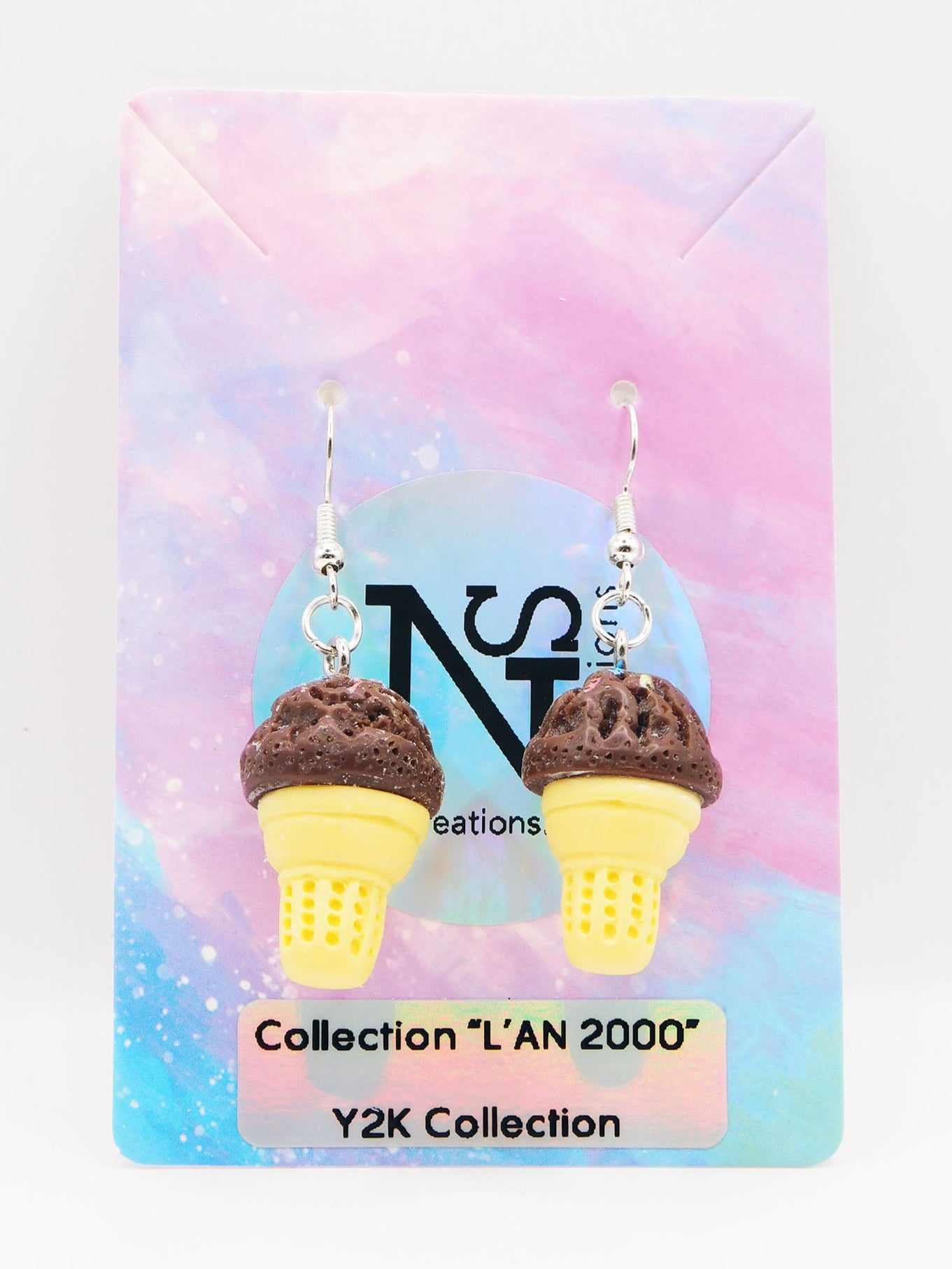 Boucles d'oreilles en forme de cornet de glace