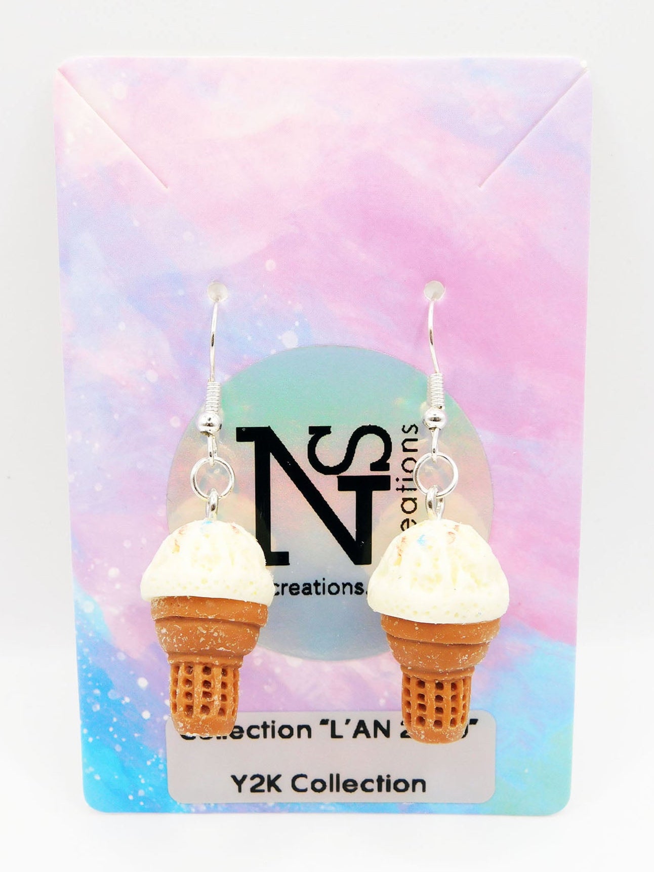Boucles d'oreilles en forme de cornet de glace