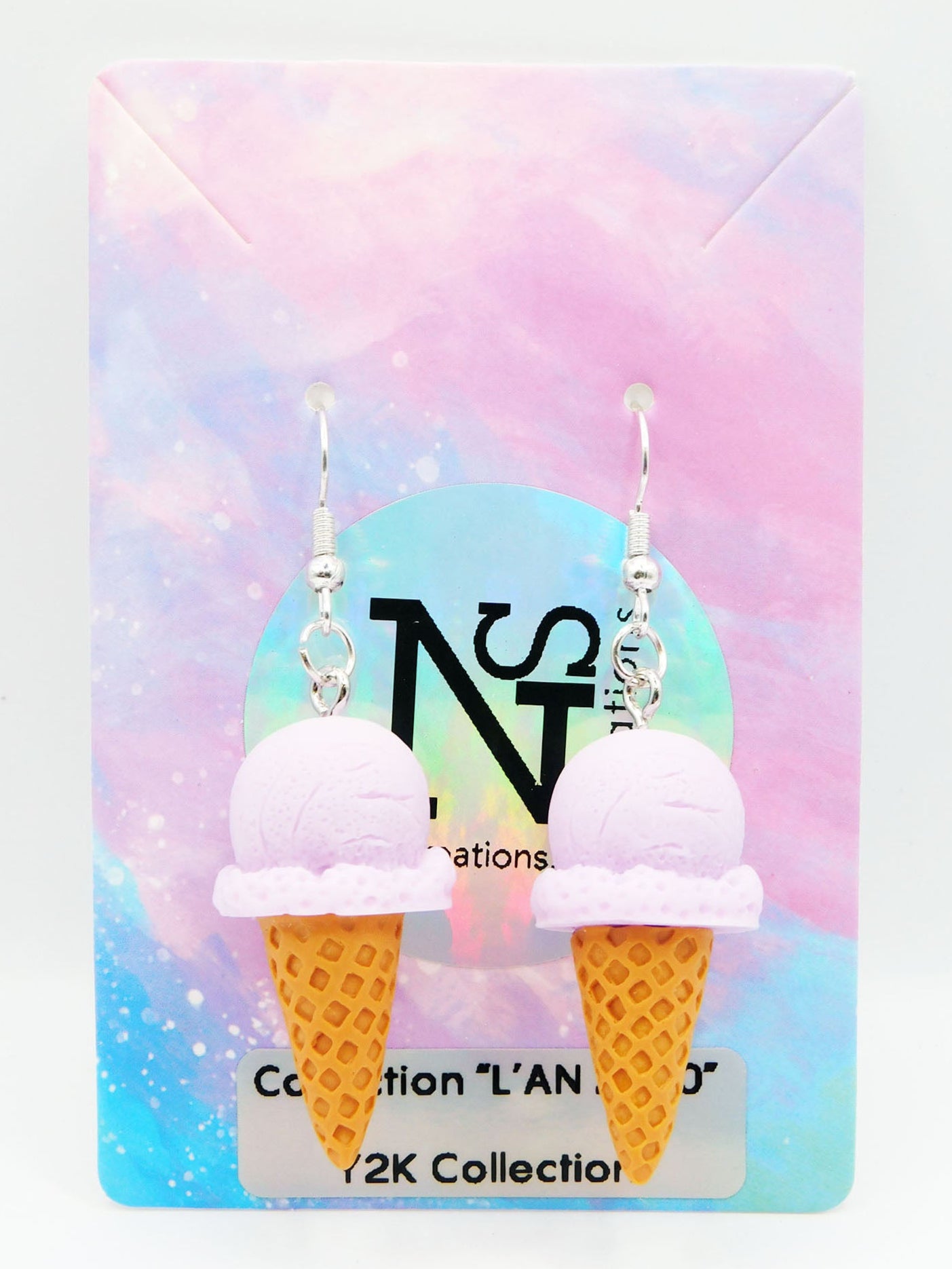 Boucles d'oreilles en forme de cornet de glace