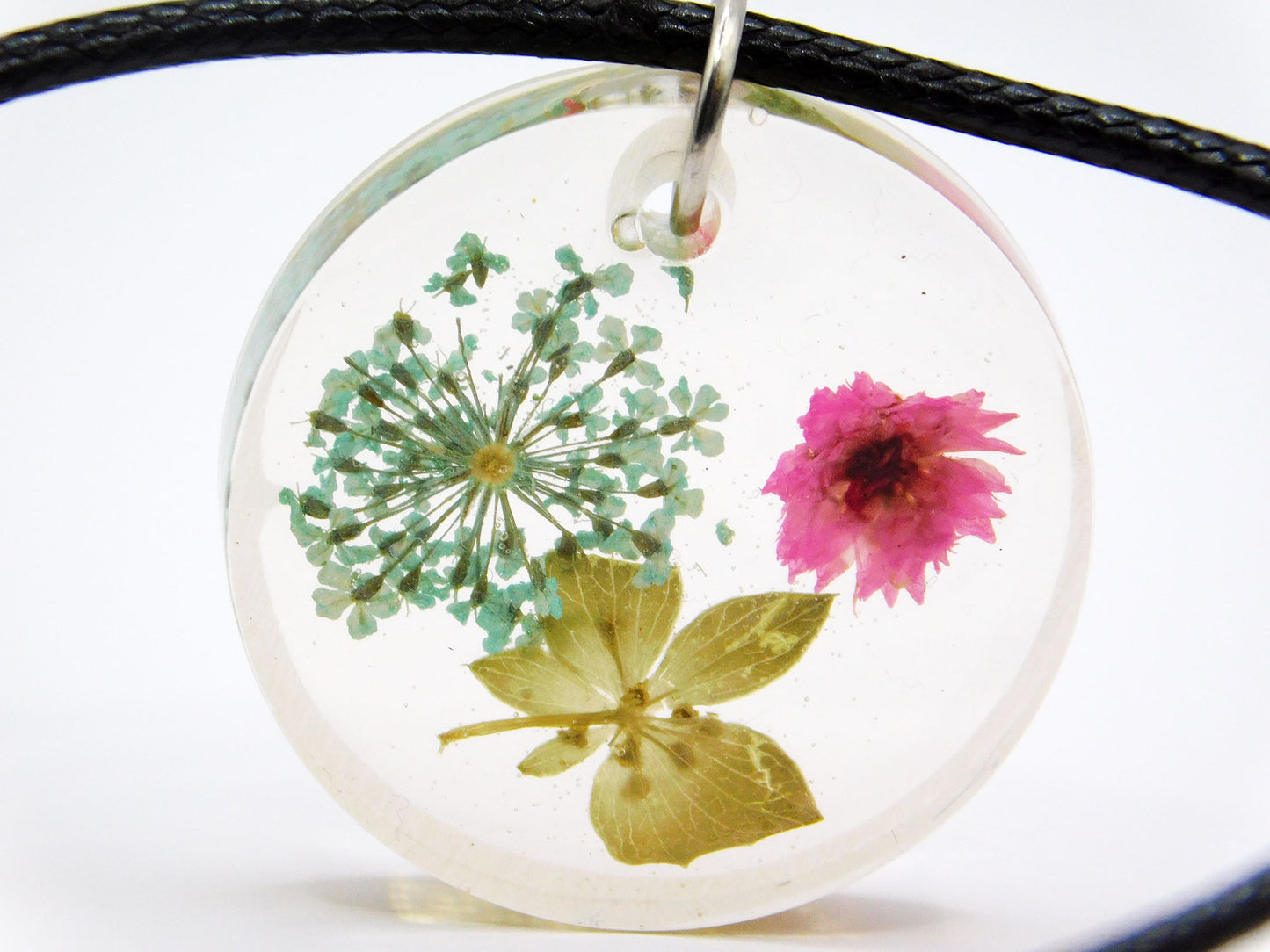 Flower Pendants with Cord Necklace