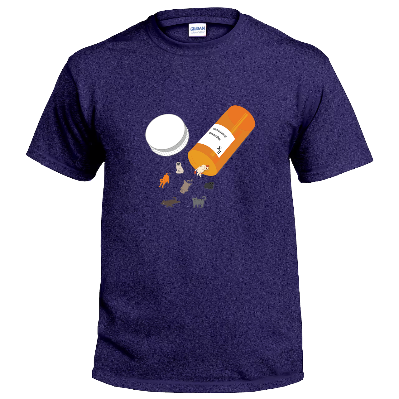 Funny cat antidepressant prescription t-shirt - custom apparel