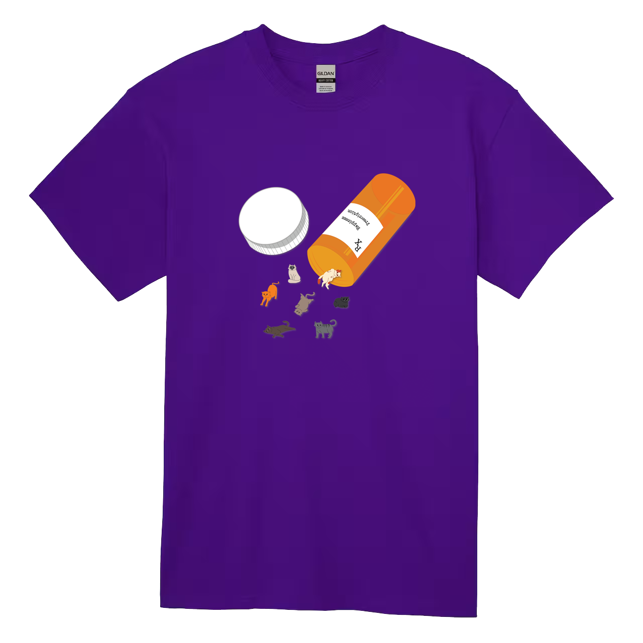 Funny cat antidepressant prescription t-shirt - custom apparel