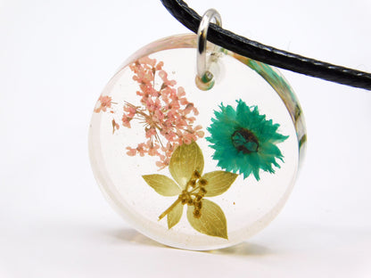 Flower Pendants with Cord Necklace
