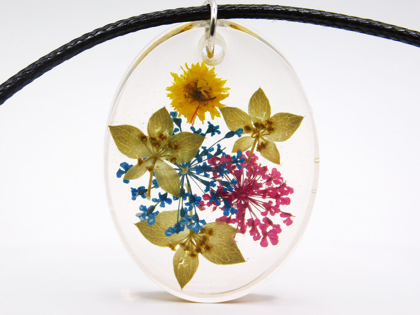 Flower Pendants with Cord Necklace