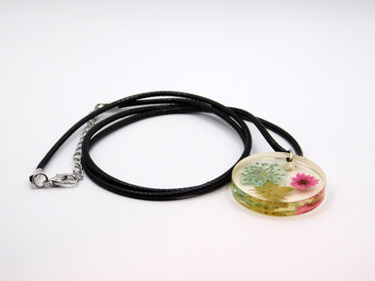 Flower Pendants with Cord Necklace