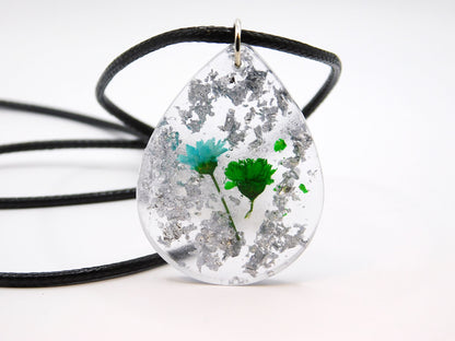 Flower Pendants with Cord Necklace