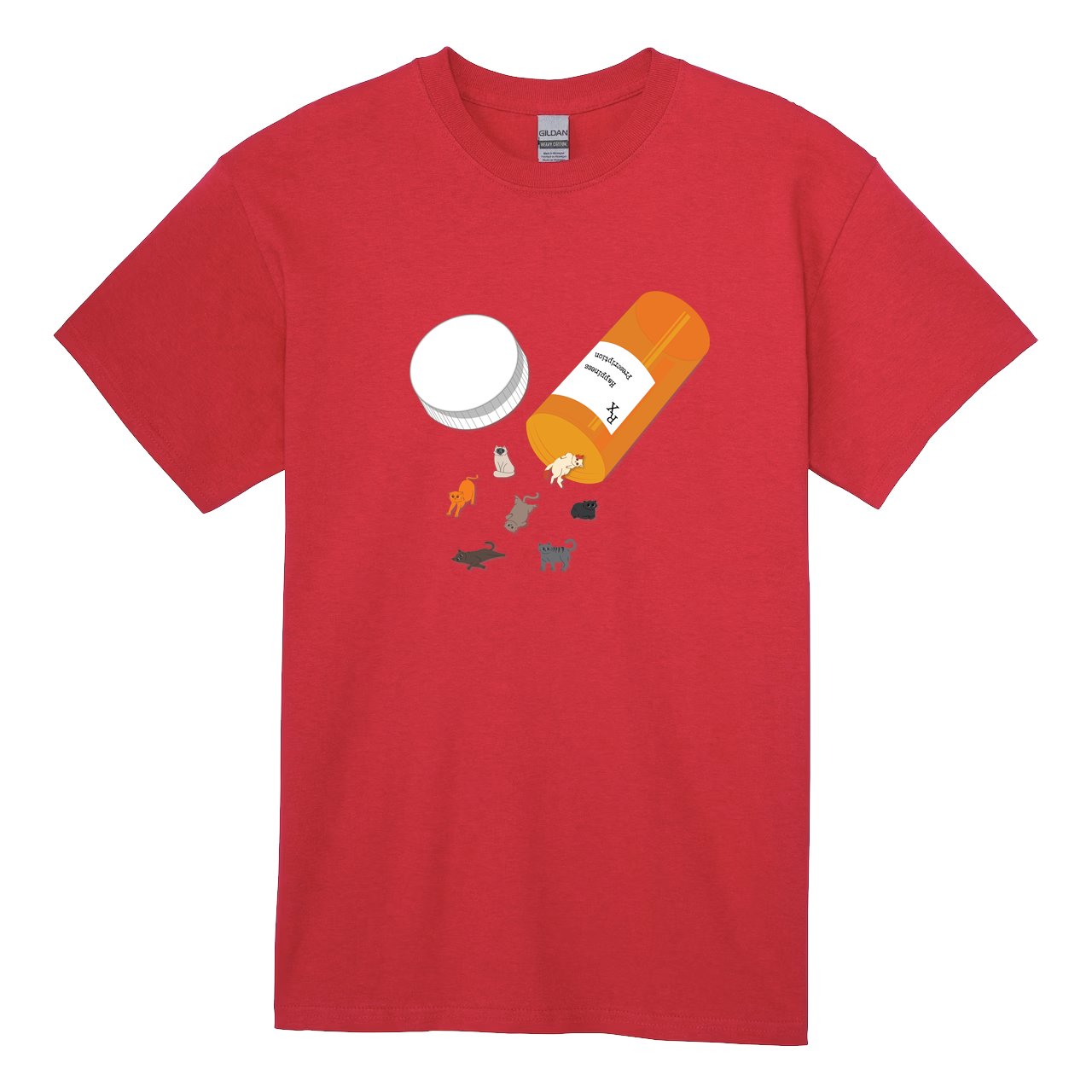 Funny cat antidepressant prescription t-shirt  - custom apparel
