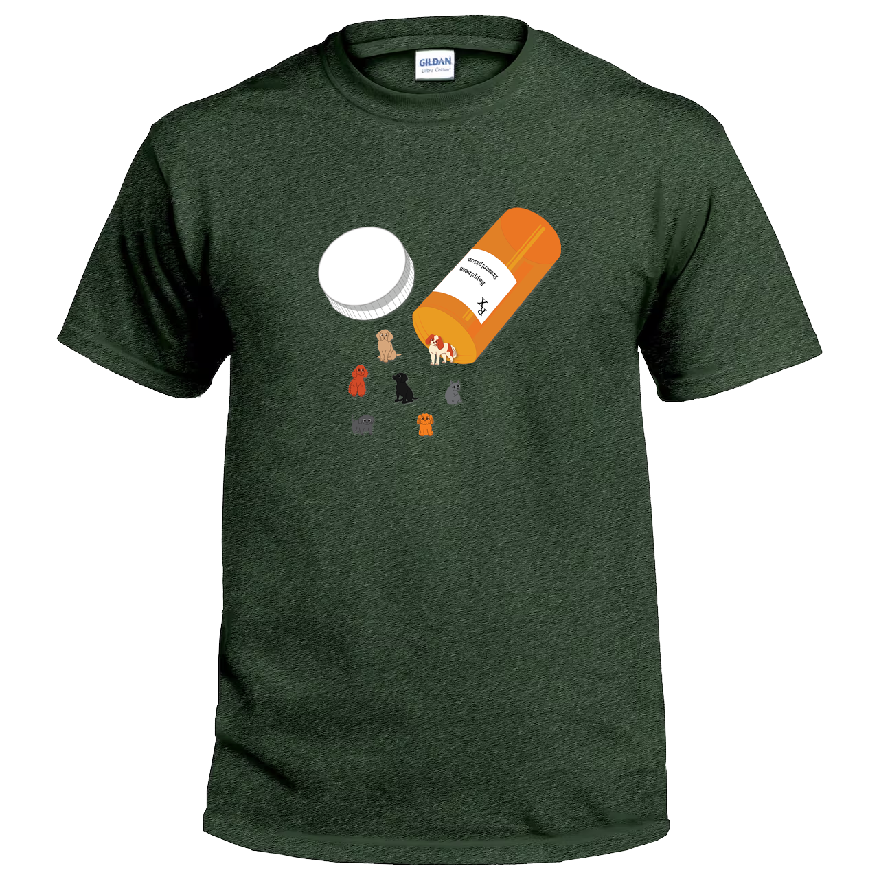 Funny dog antidepressant prescription t-shirt  - custom apparel
