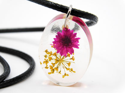 Flower Pendants with Cord Necklace