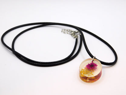 Flower Pendants with Cord Necklace